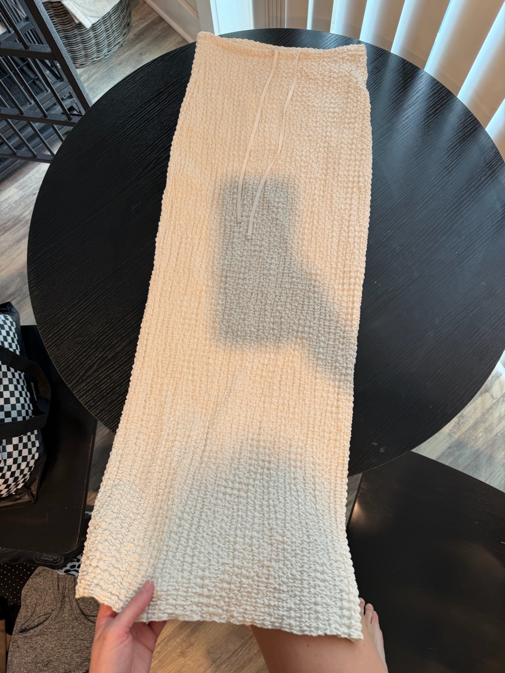 Zara Textured Midi Knit Skirt NWT, cream - Picture 5 of 8